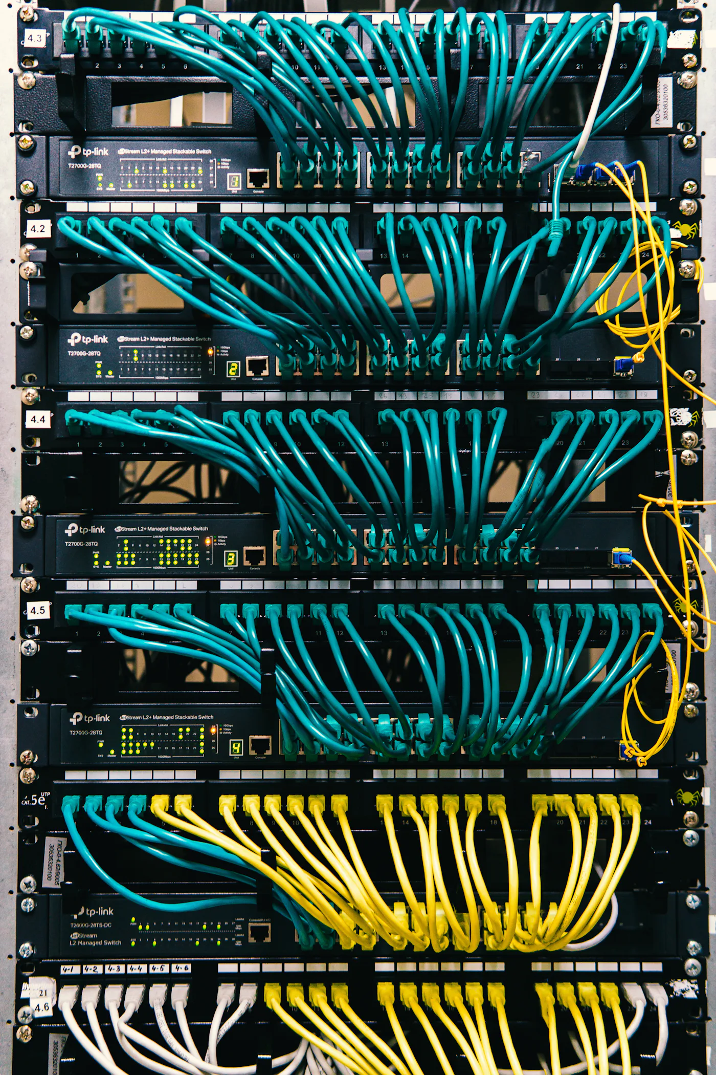 Network switches with patch cables
